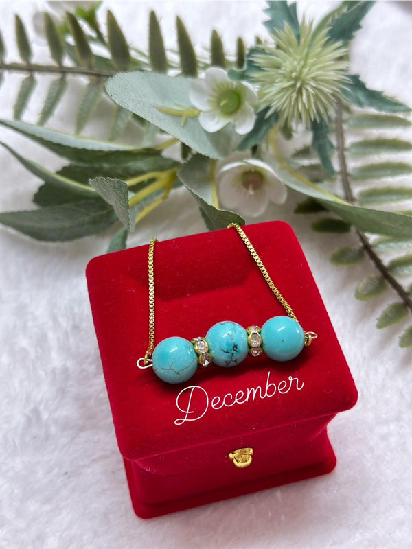 DECEMBER TURQUOISE CLASSY ADJUSTABLE CHAIN BIRTHSTONE